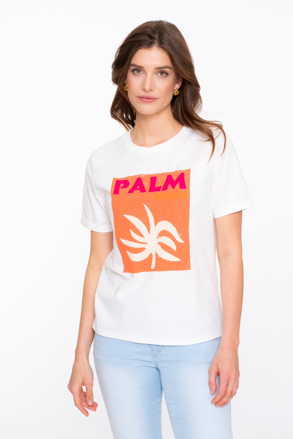 Geisha dames basic T-shirt met palm graphic
