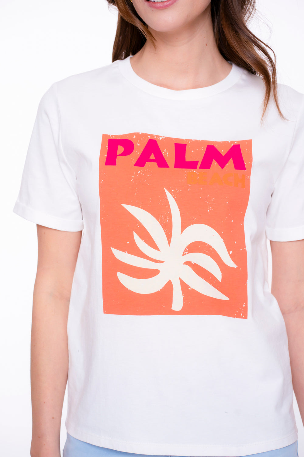 Geisha dames basic T-shirt met palm graphic