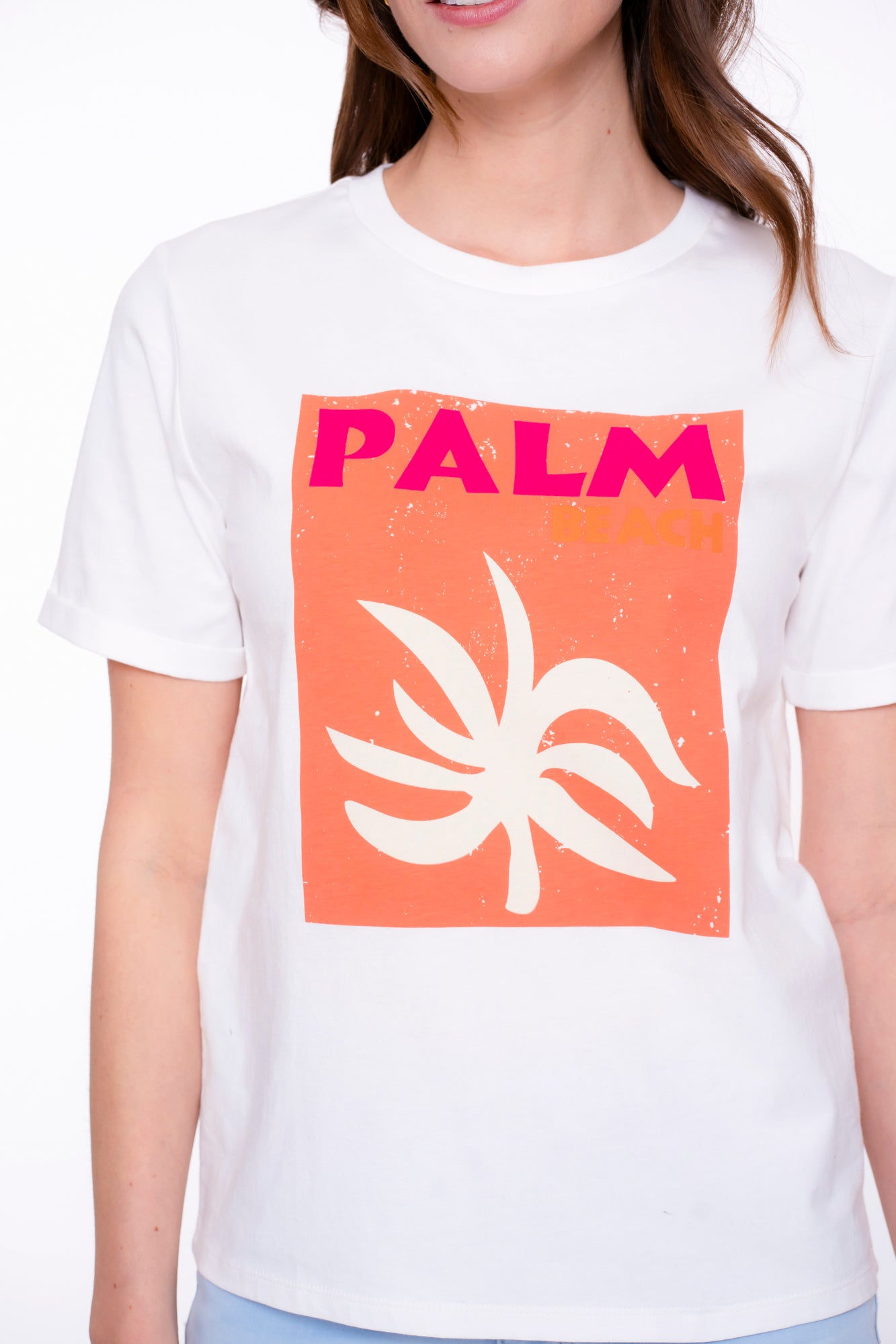Geisha dames basic T-shirt met palm graphic