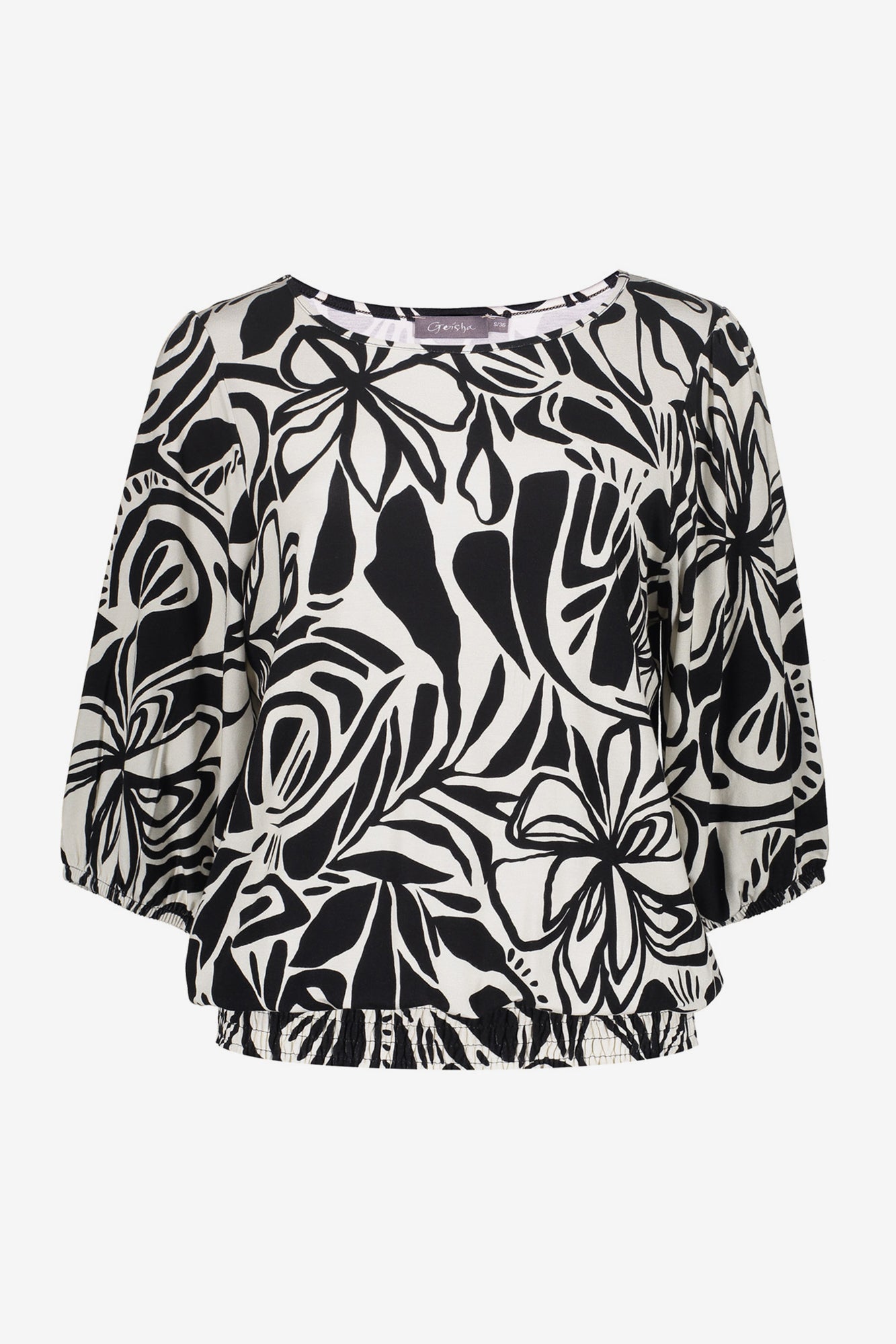 Geisha dames T-shirt met 3/4 mouwen en print