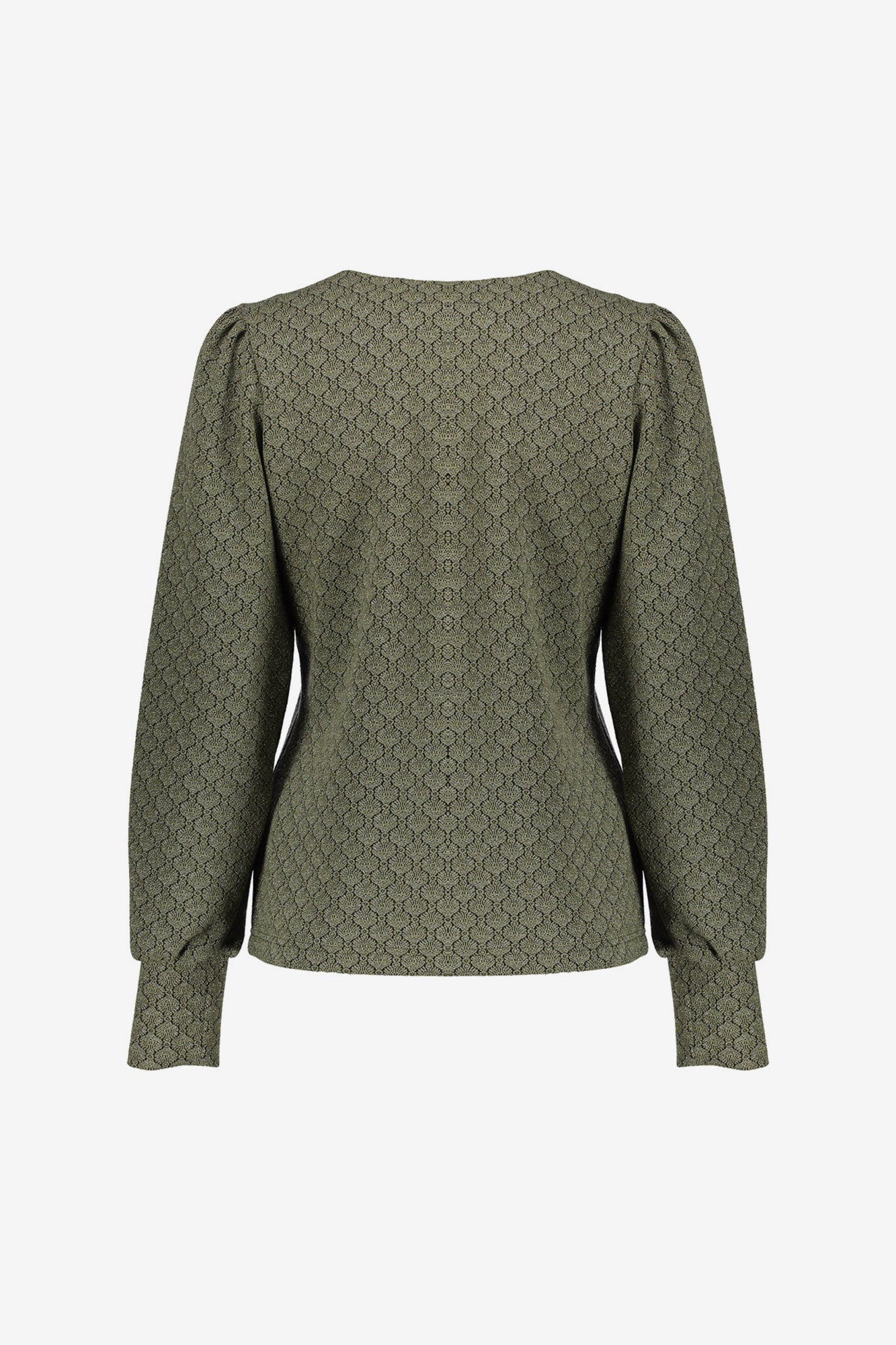 Geisha dames top met V-hals en Jacquard print
