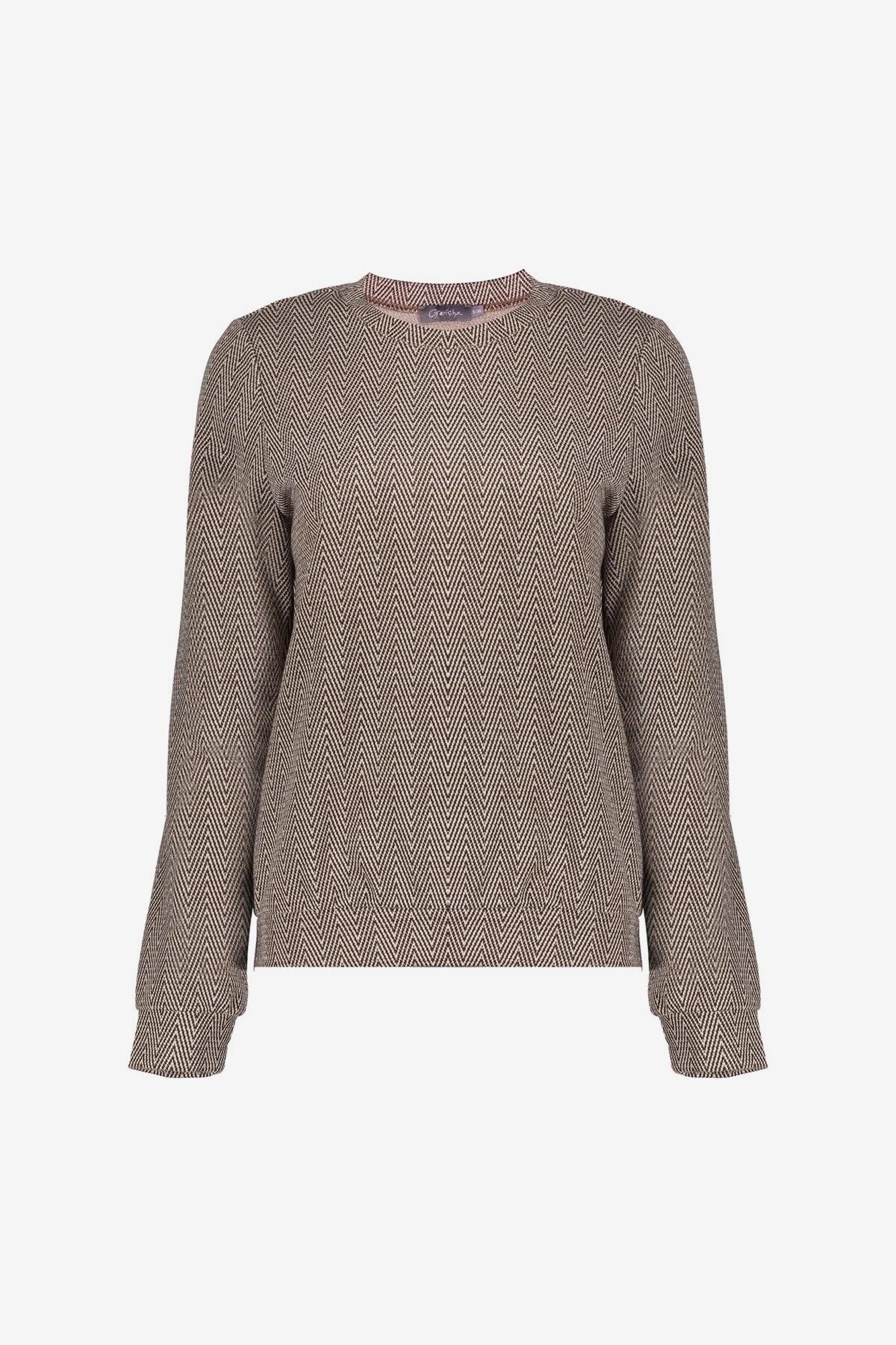 Geisha dames top met zigzagpatroon en lurex