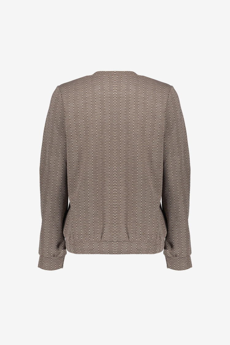 Geisha dames top met zigzagpatroon en lurex