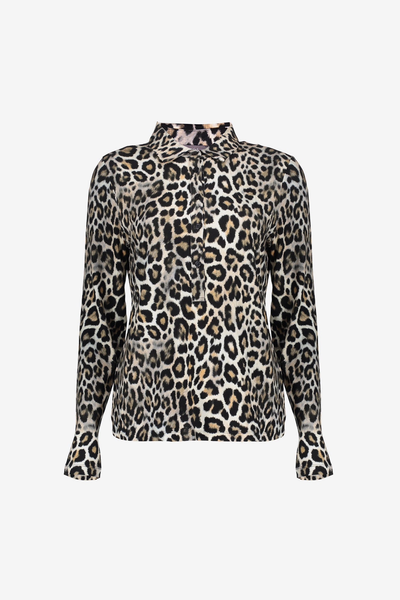 Geisha dames jersey blouse met leopard print