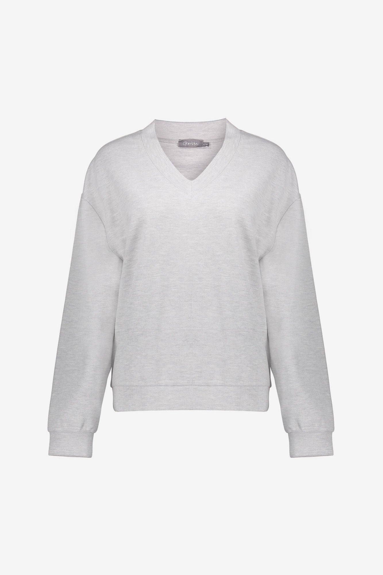 Geisha dames melange V-hals pullover