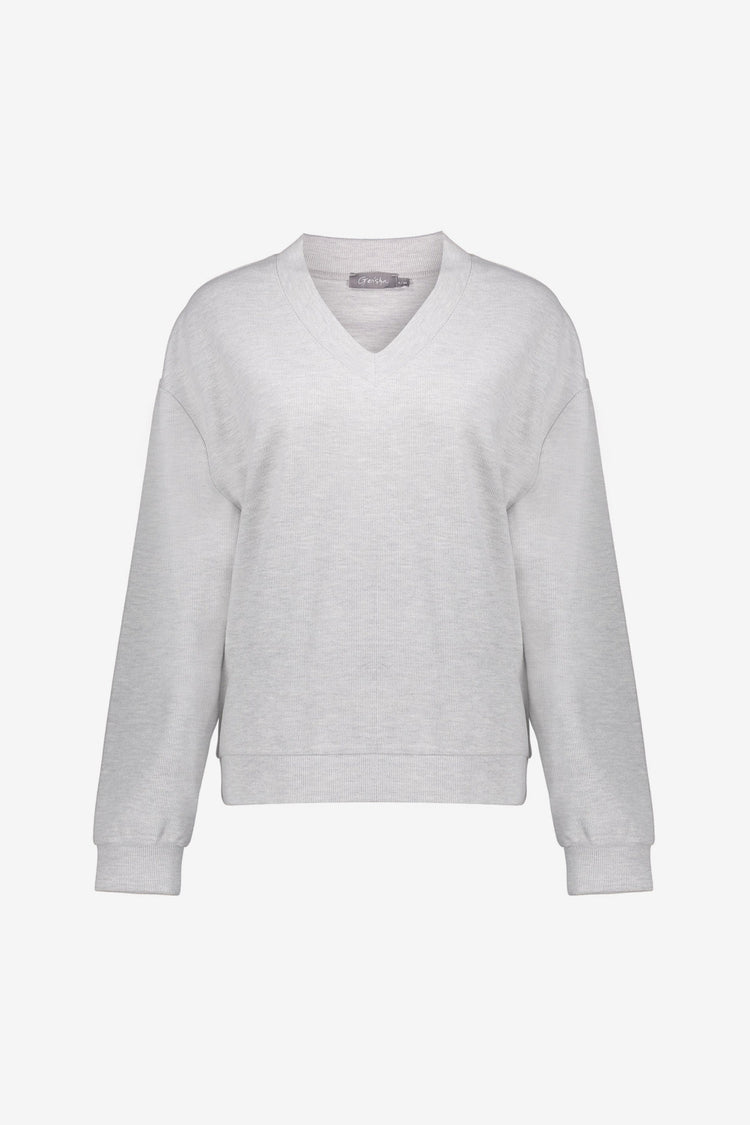 Geisha dames melange V-hals pullover