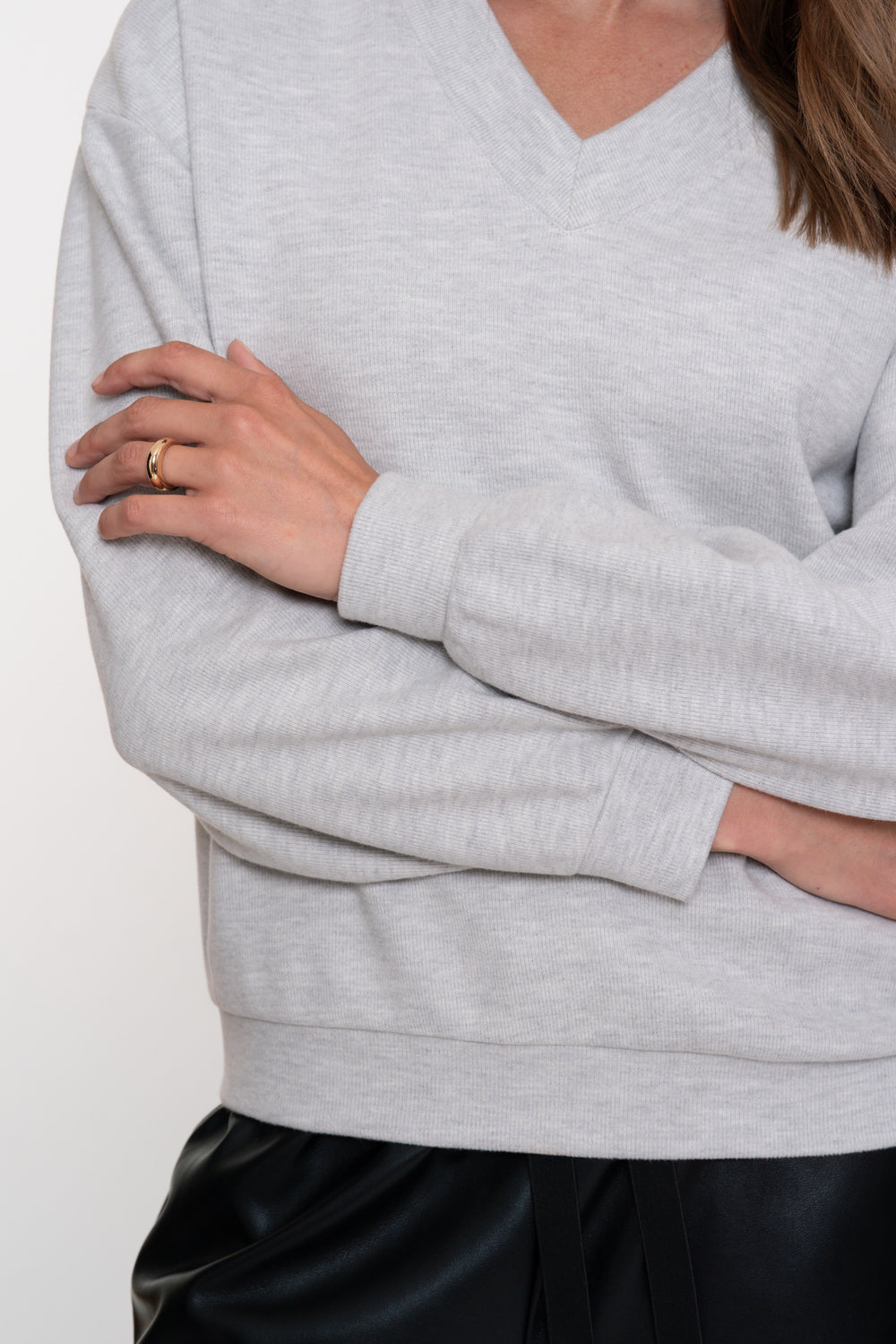 Geisha dames melange V-hals pullover