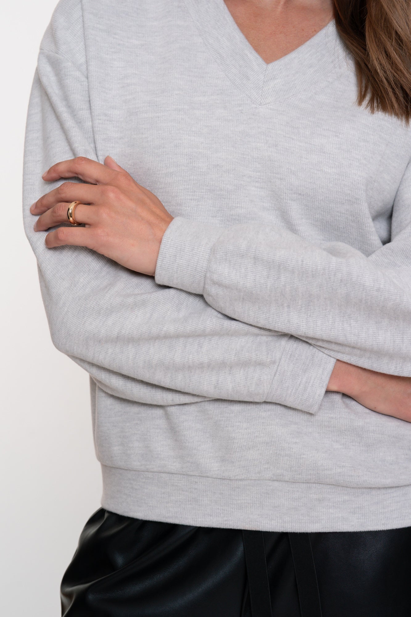 Geisha dames melange V-hals pullover