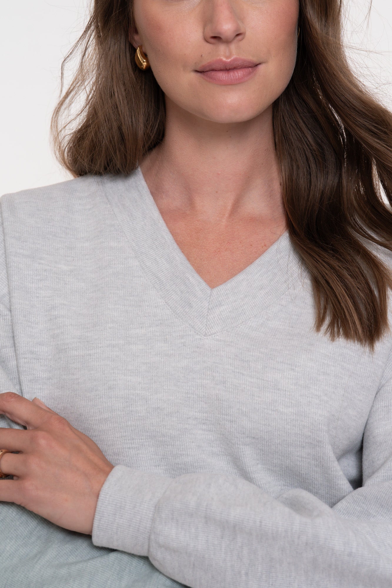 Geisha dames melange V-hals pullover
