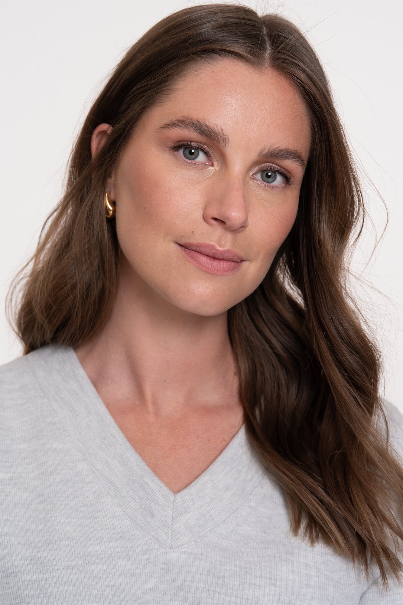 Geisha dames melange V-hals pullover