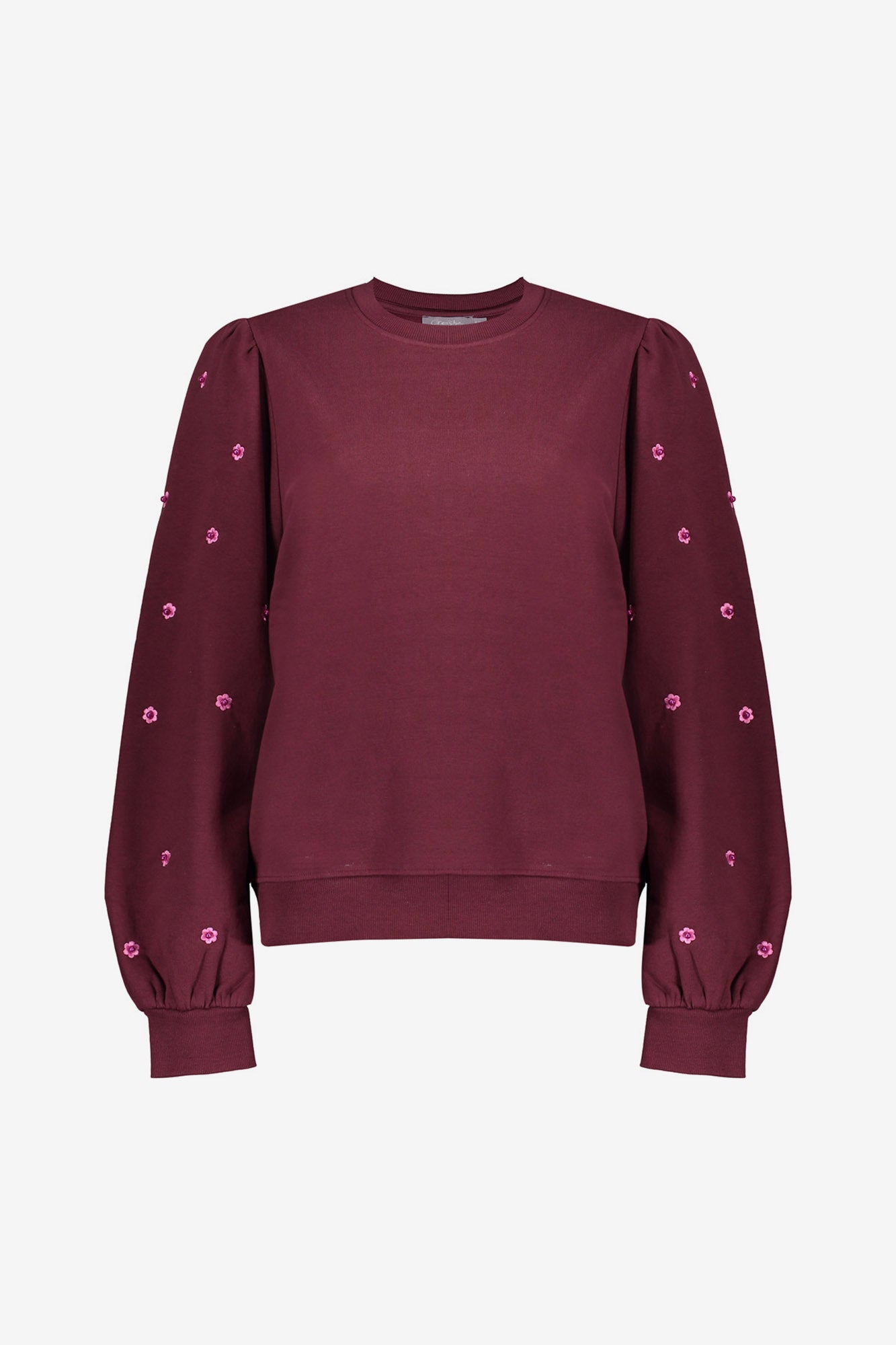 Geisha dames trui met ronde hals en subtiele pareldetails