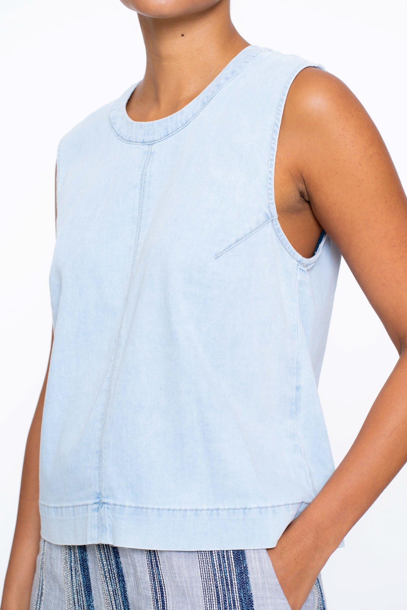 Geisha dames denim boxy top