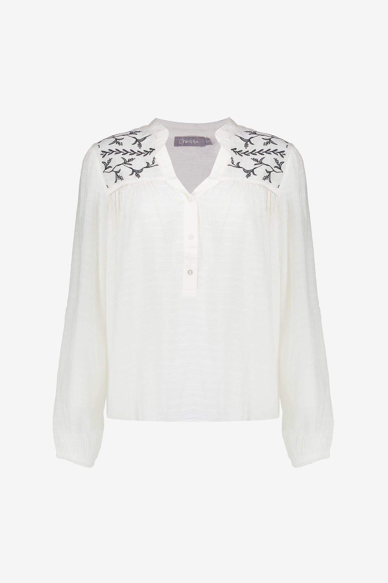 Geisha dames top met broderie anglaise