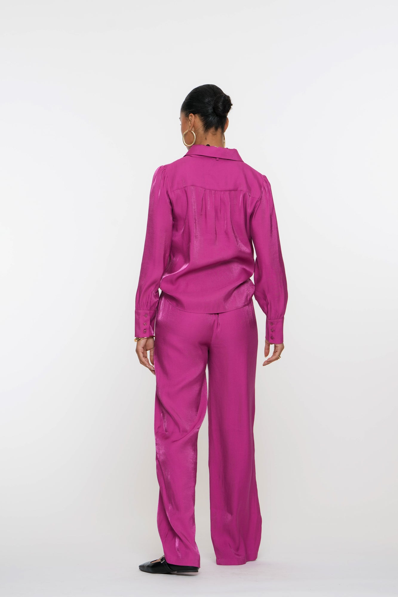 Geisha dames blouse shiny met strikdetail