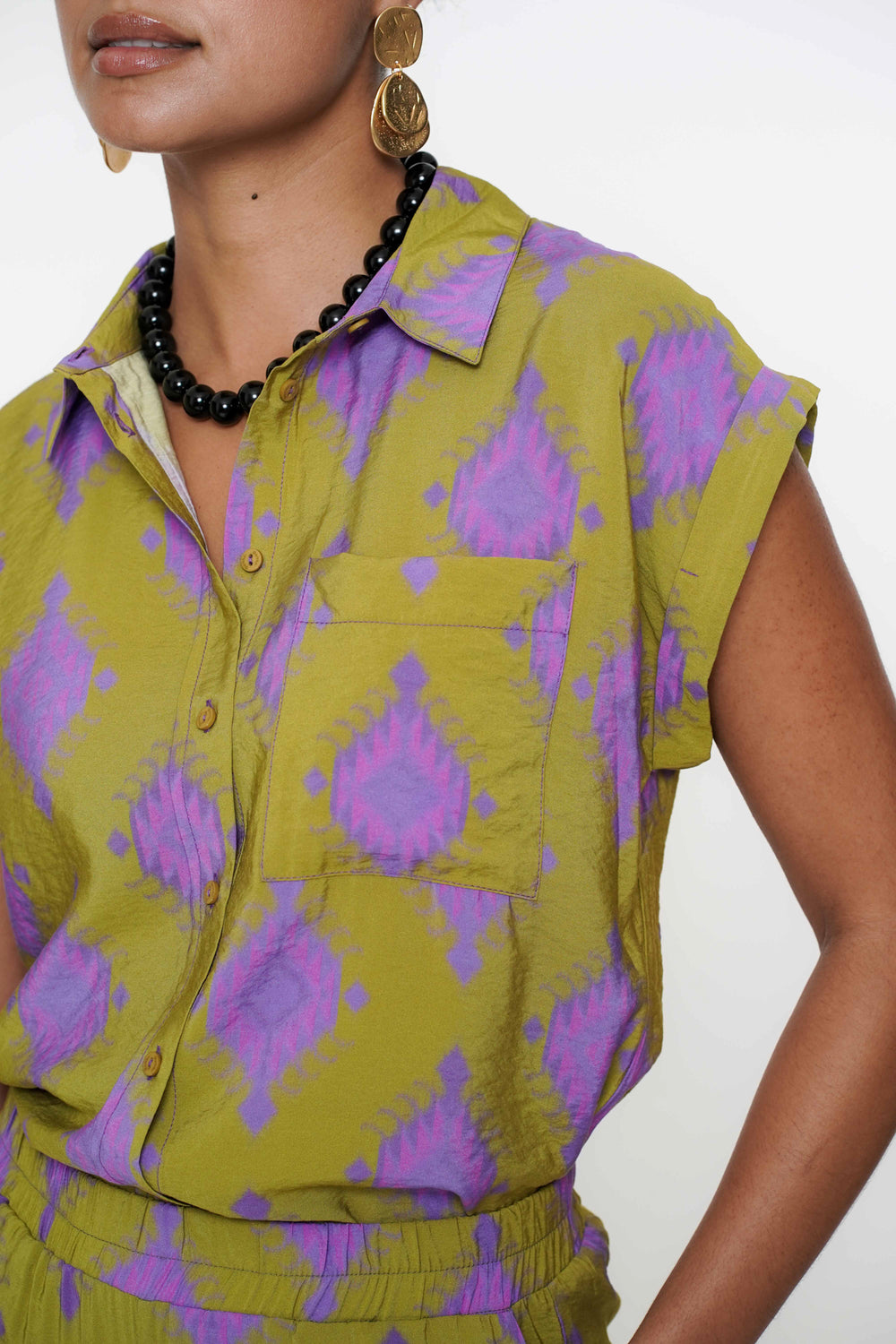 Geisha dames blouse aztek print