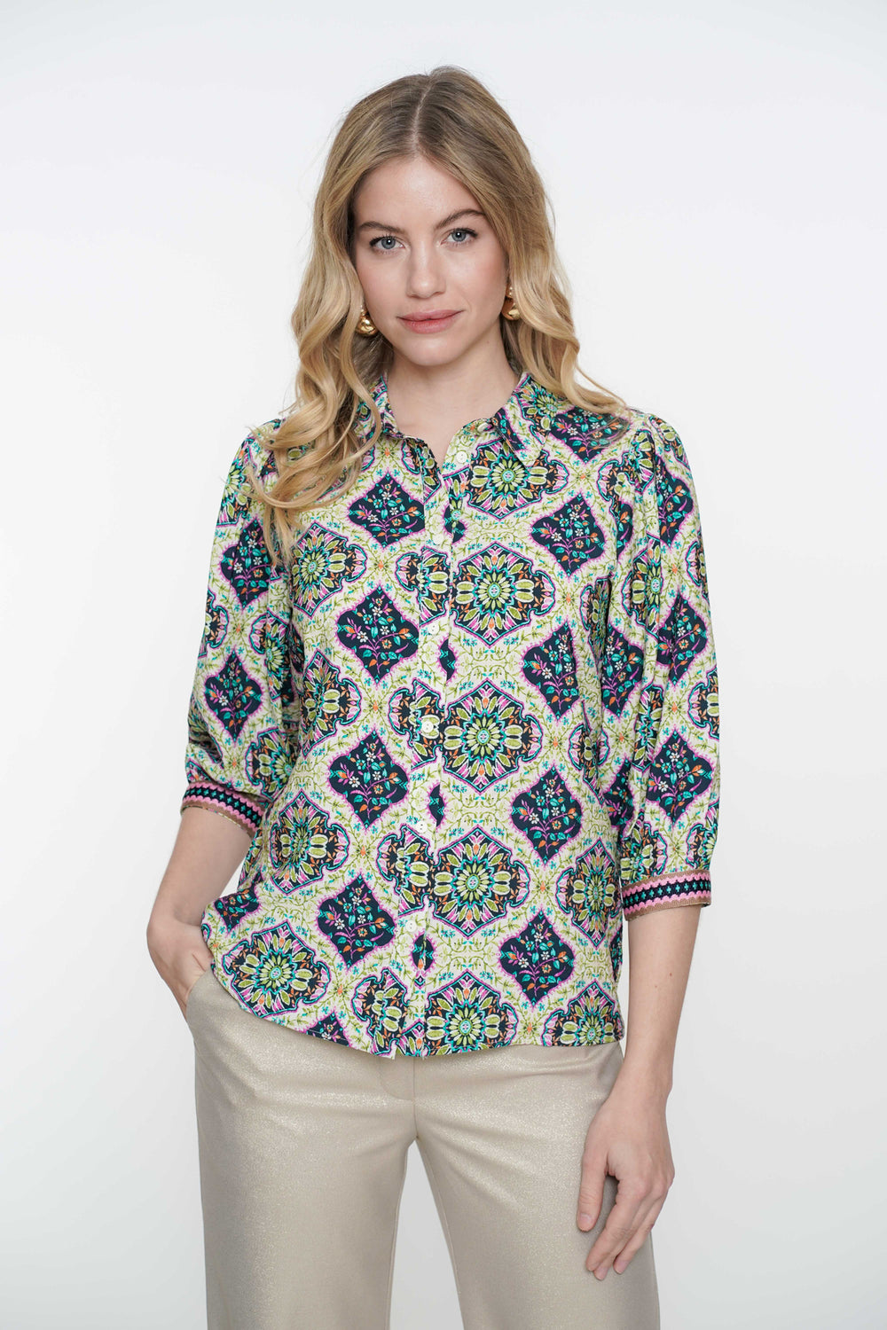 Geisha dames blouse etnische print
