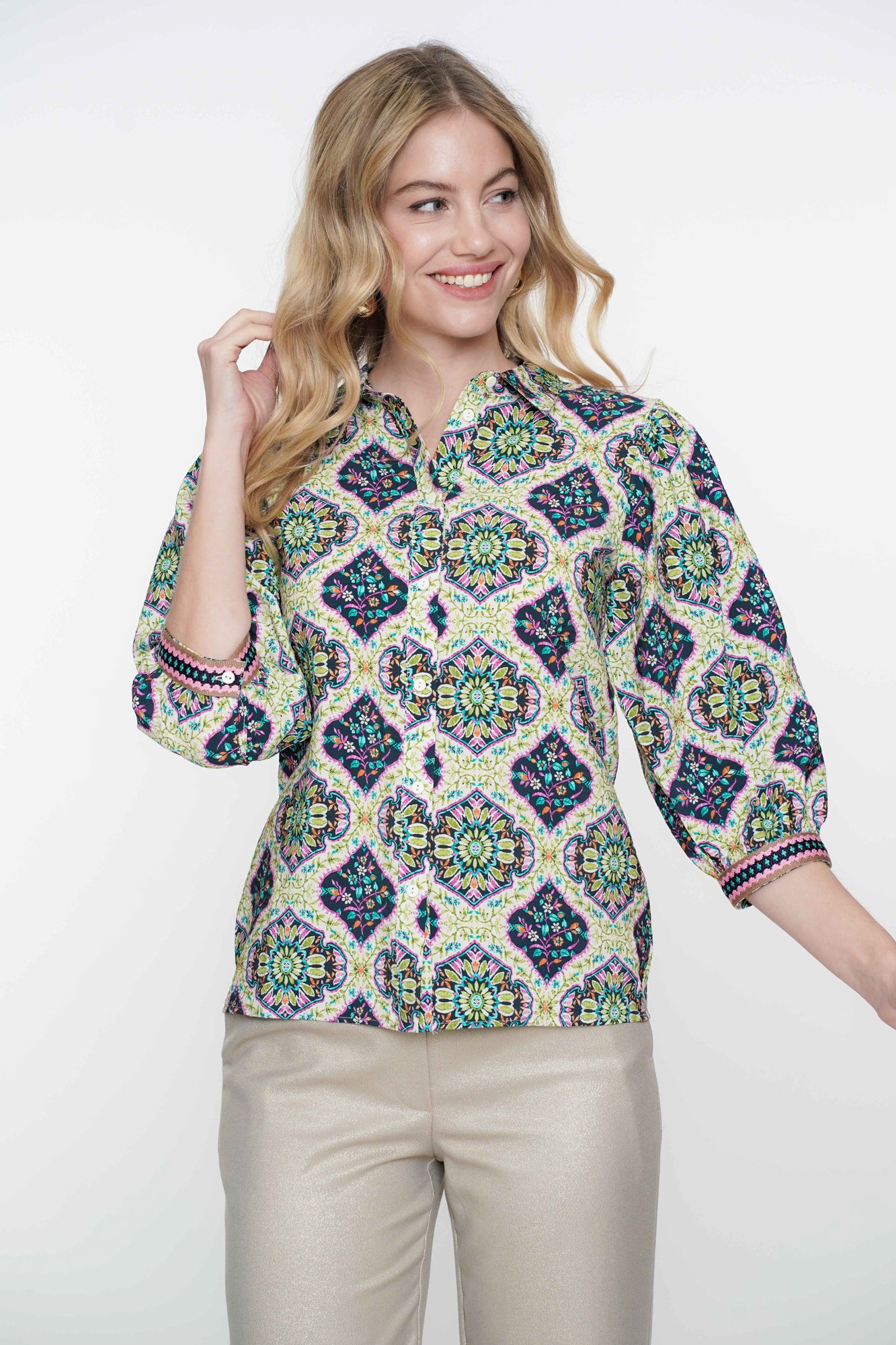 Geisha dames blouse etnische print