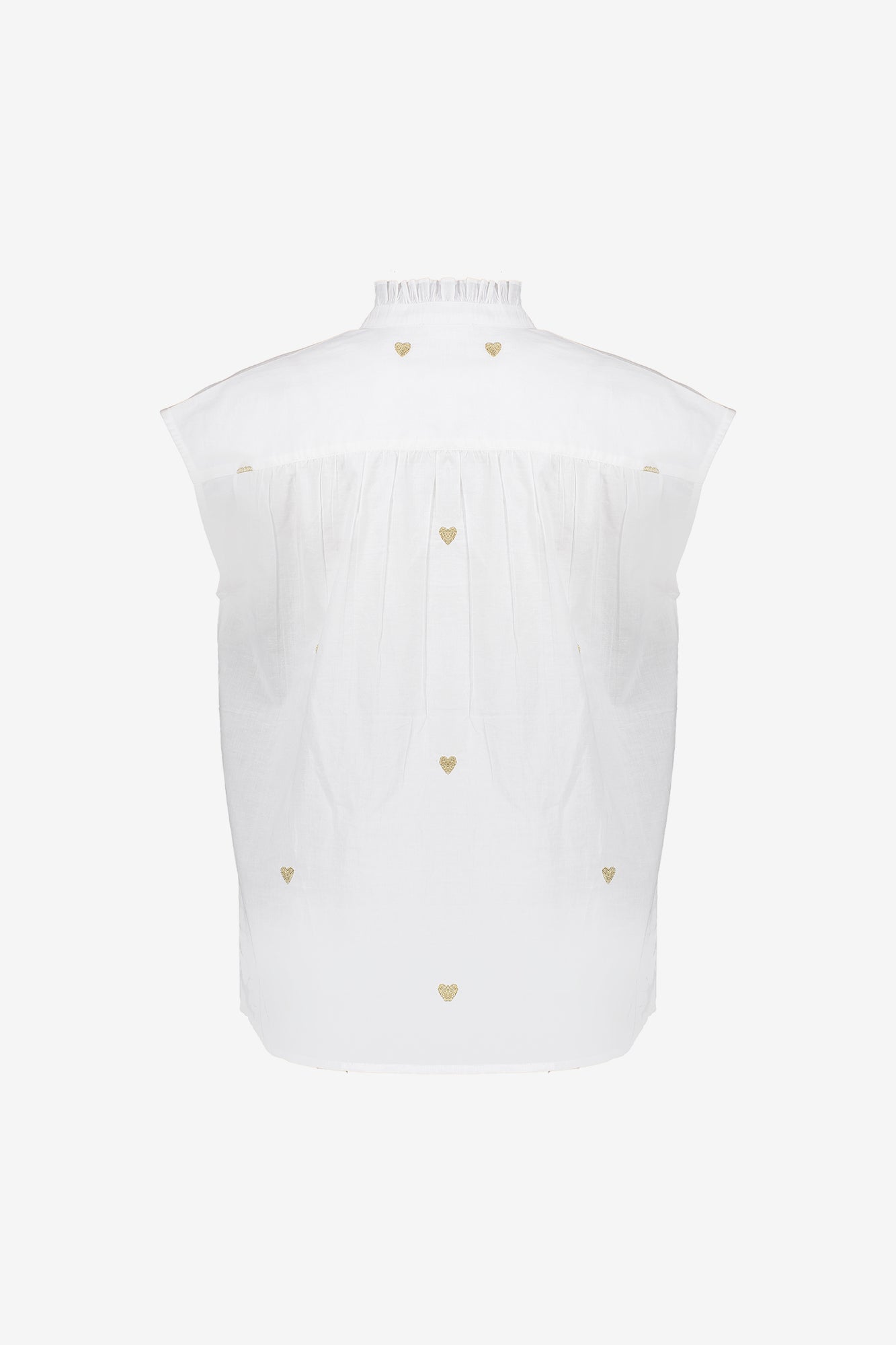 Geisha dames blouse met broderie hartjes