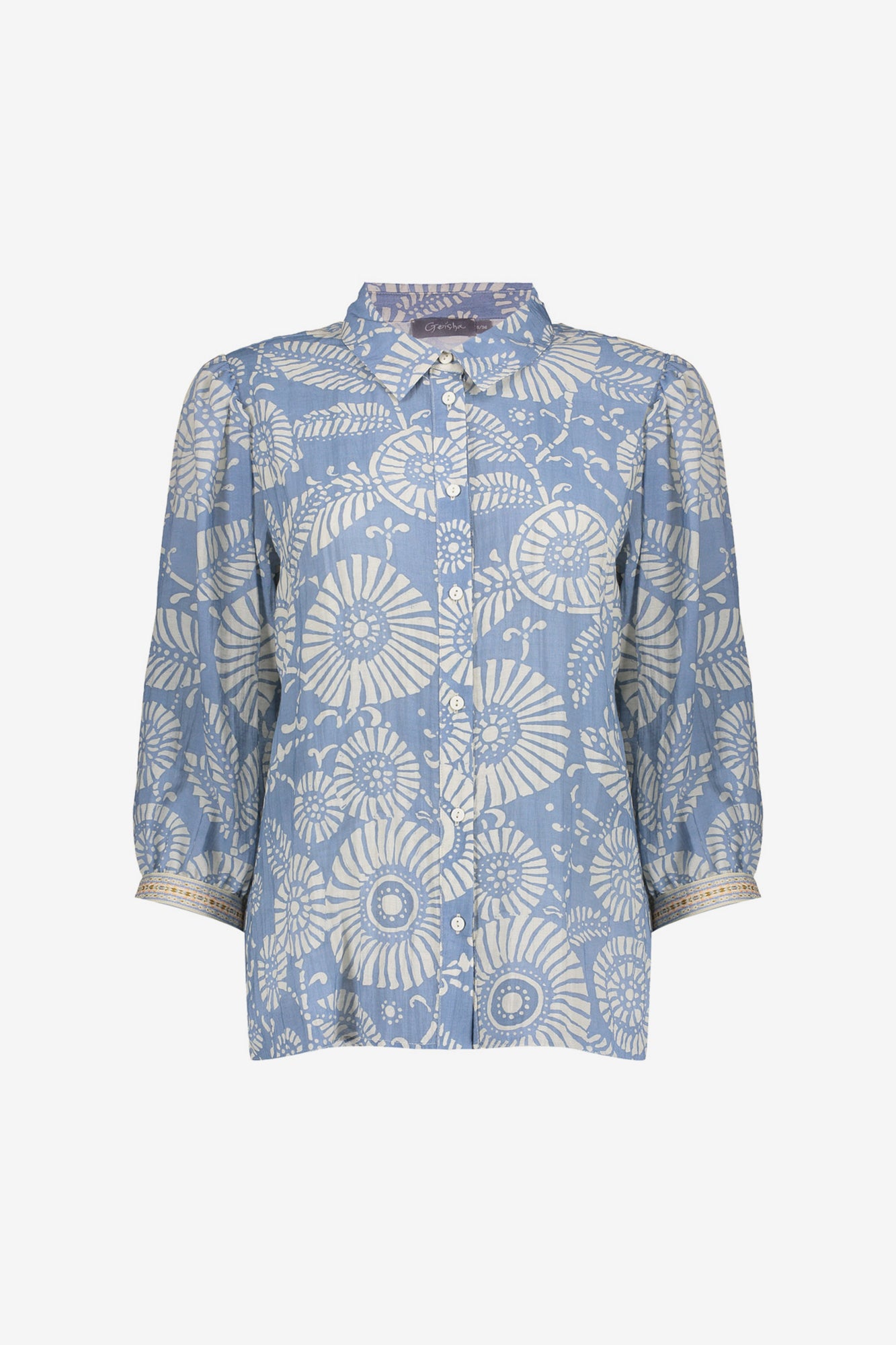 Geisha dames klassieke blouse met grafische print