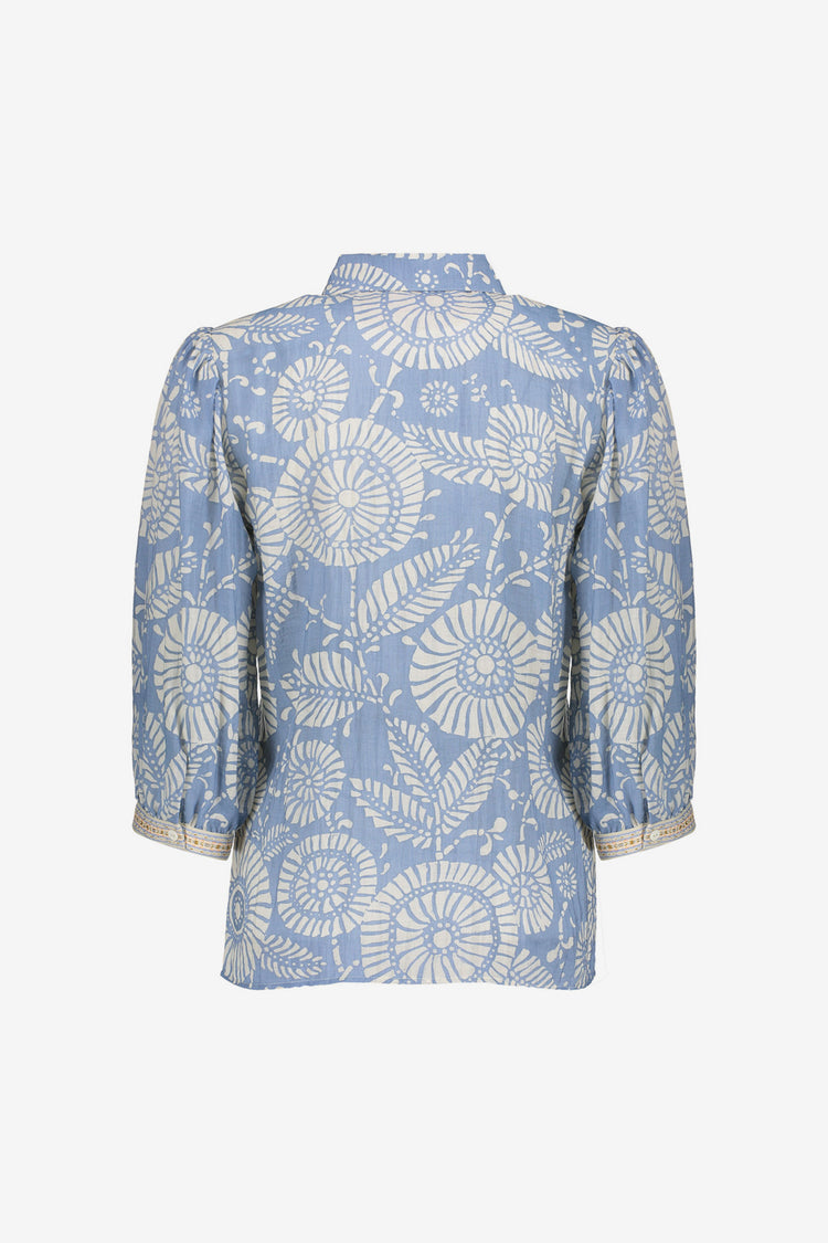 Geisha dames klassieke blouse met grafische print