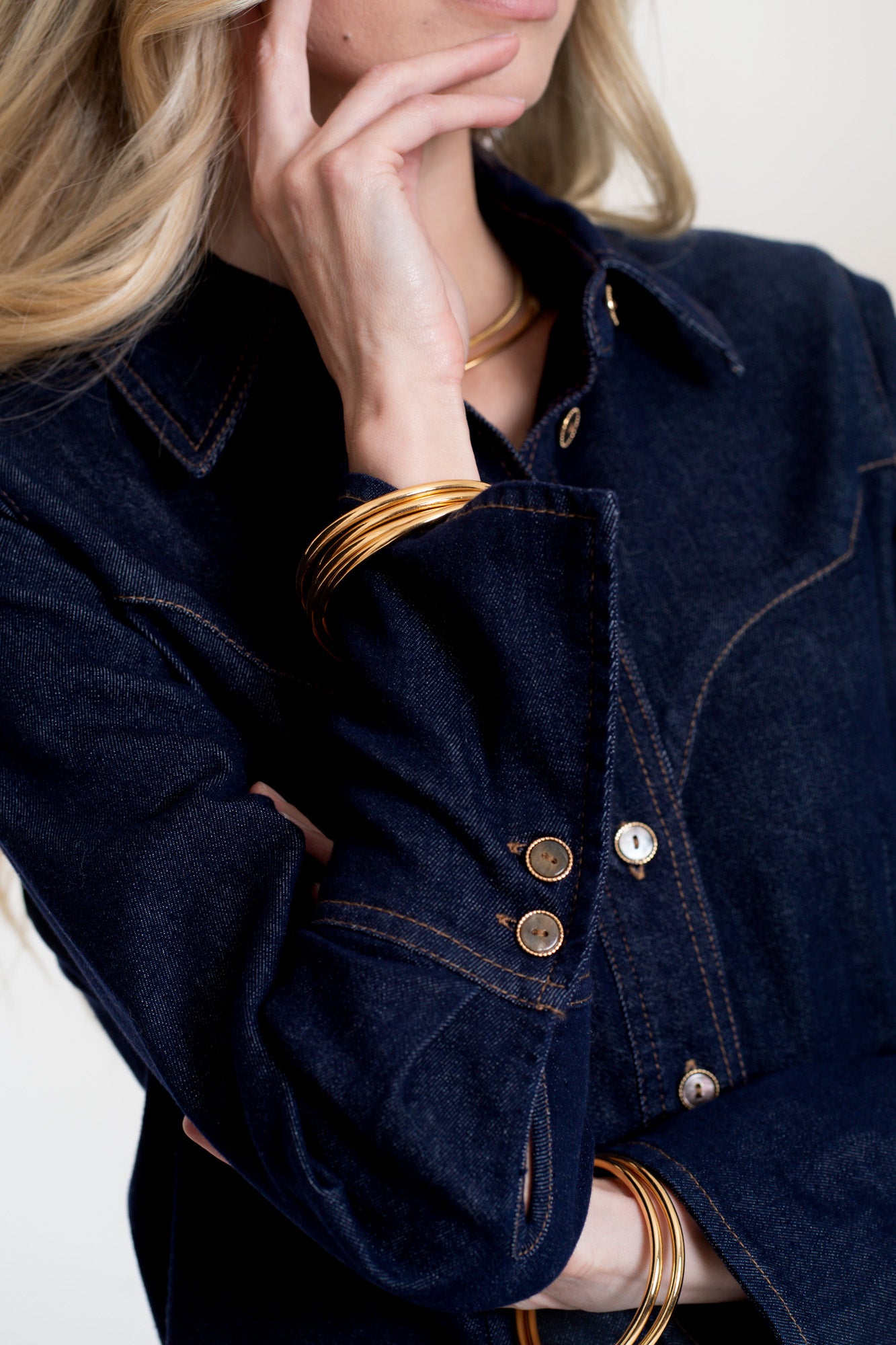 Geisha dames classic denim blouse