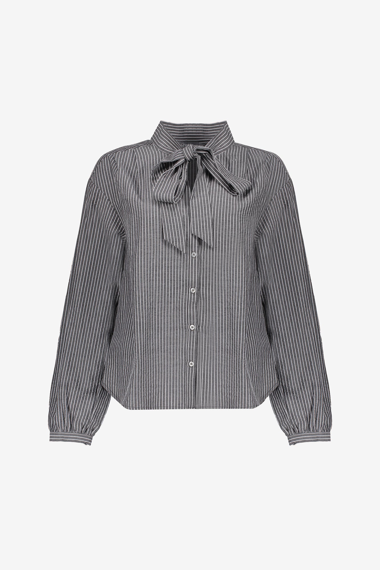 Geisha dames blouse met strepen en strik