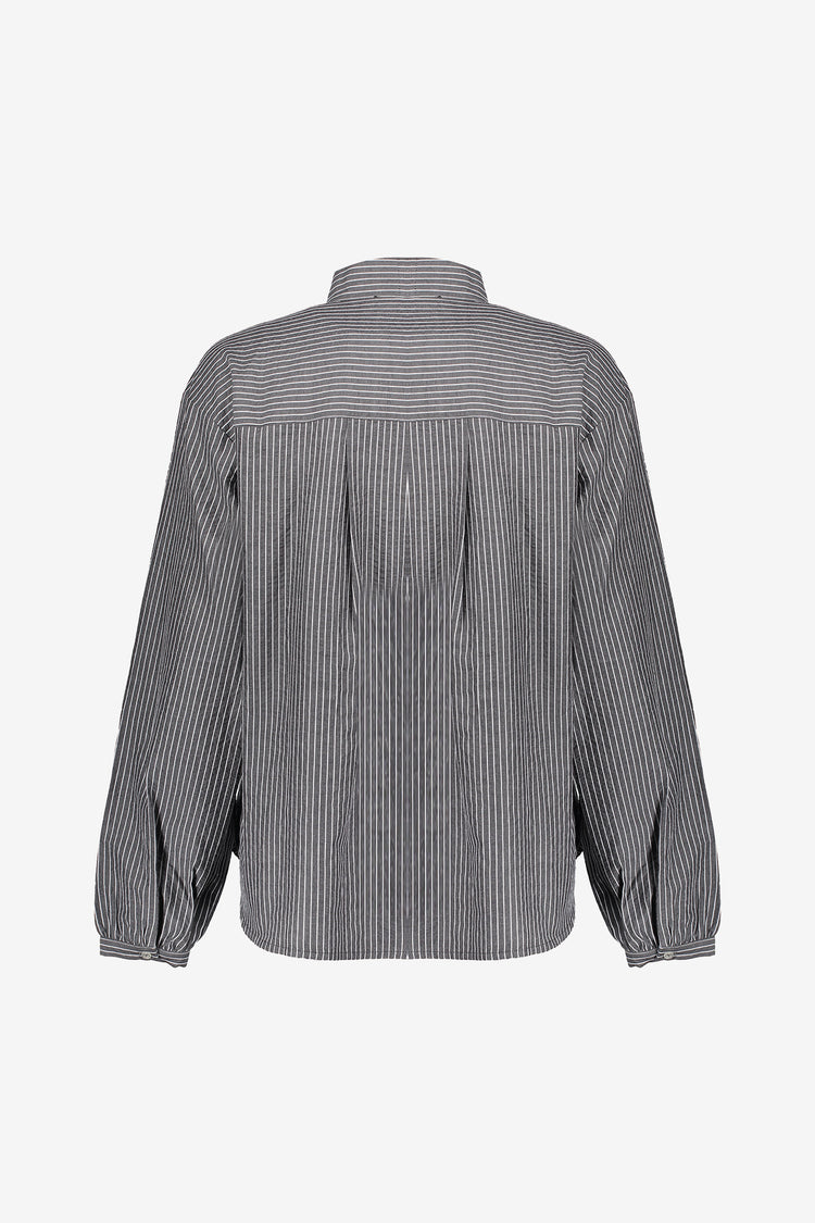 Geisha dames blouse met strepen en strik