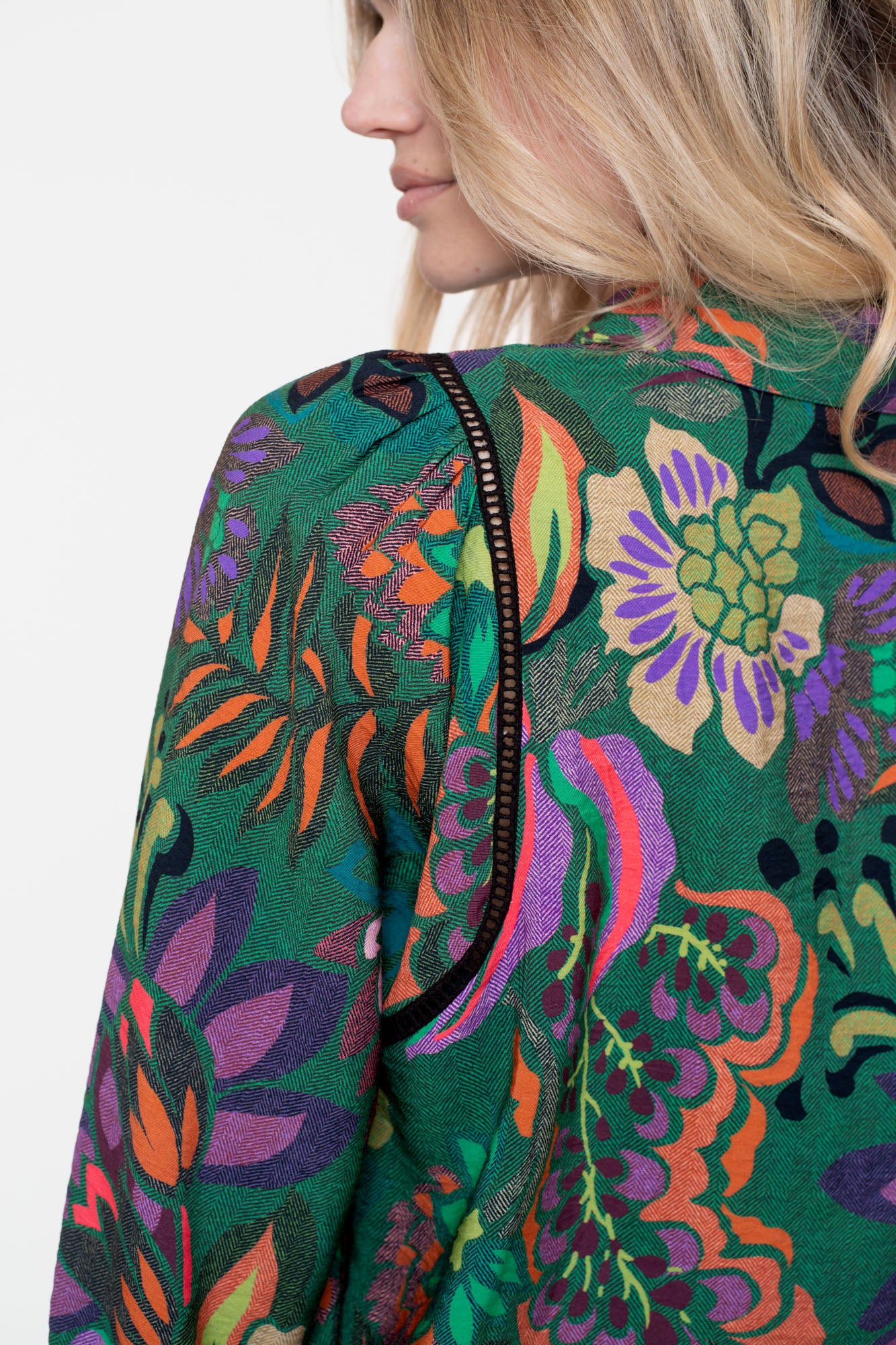 Geisha dames kleurrijke flower print blouse