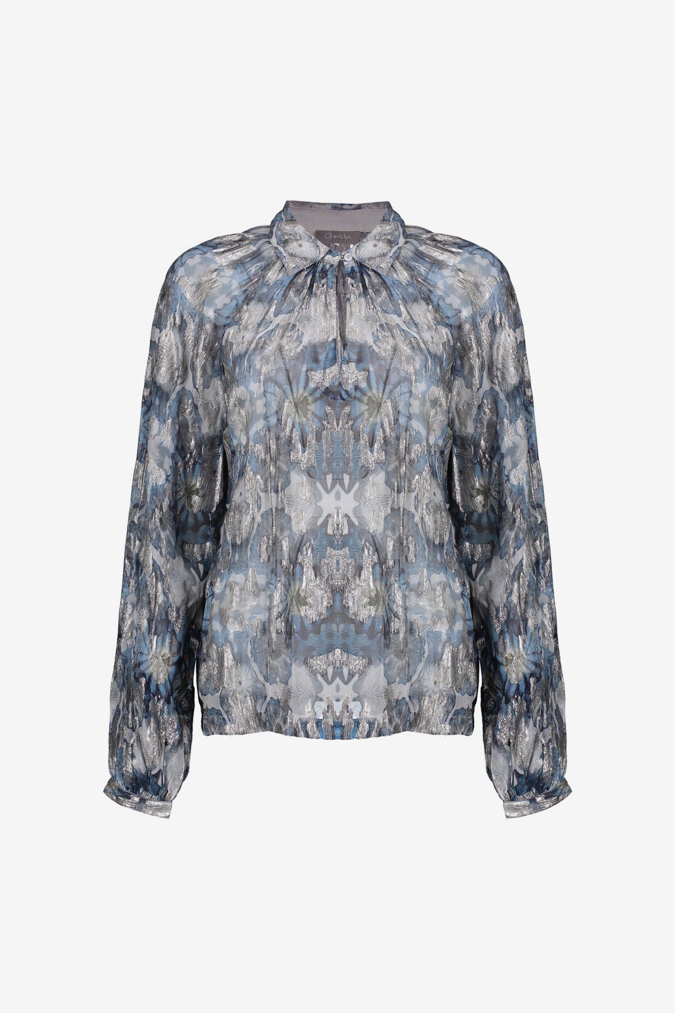 Geisha dames top met aquarelachtige print