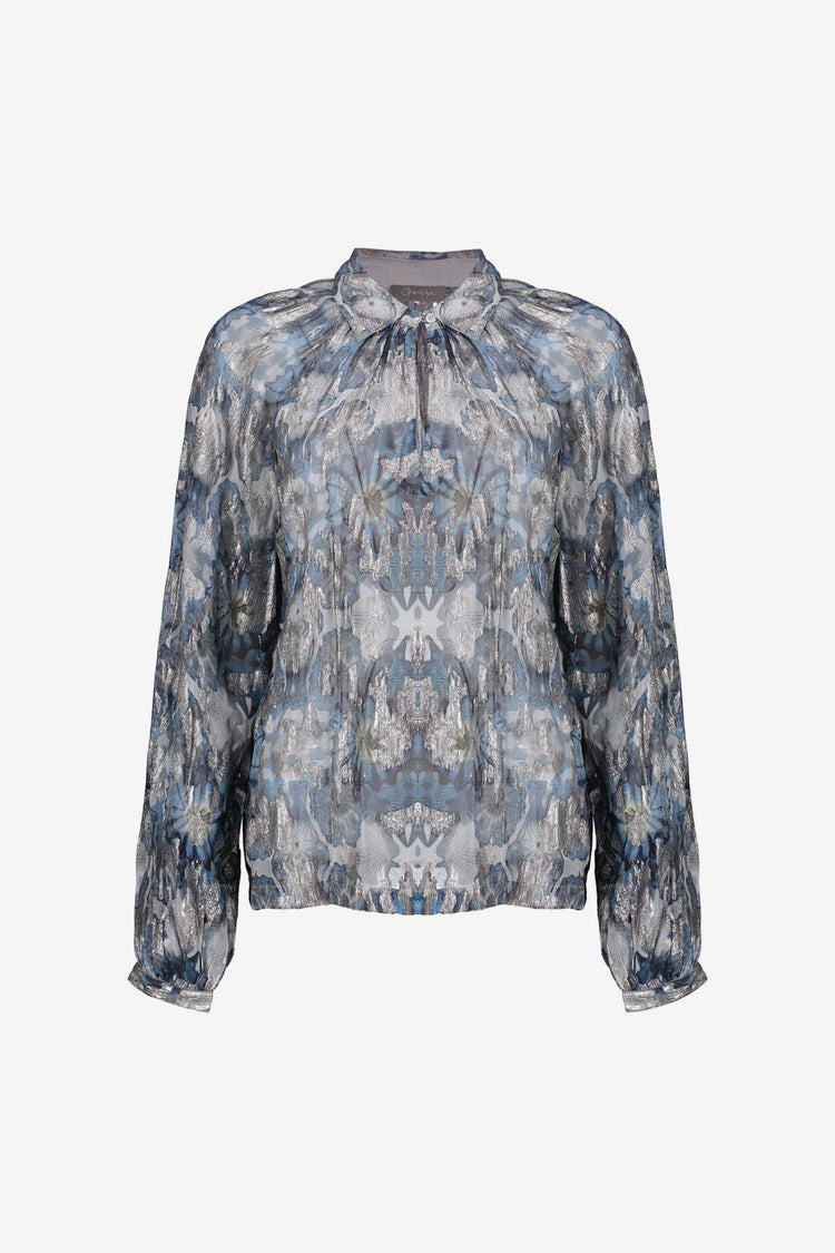 Geisha dames top met aquarelachtige print