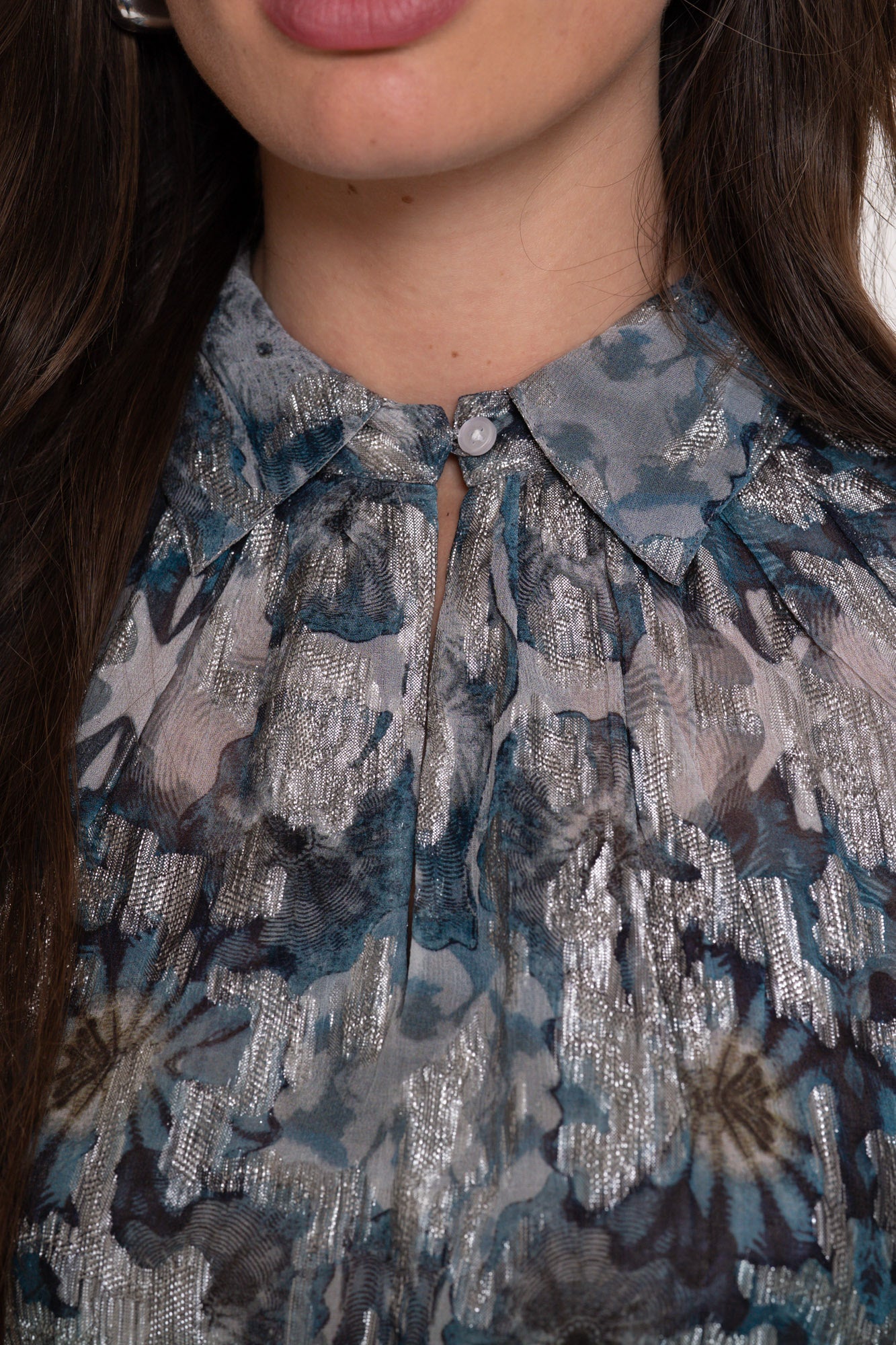 Geisha dames top met aquarelachtige print