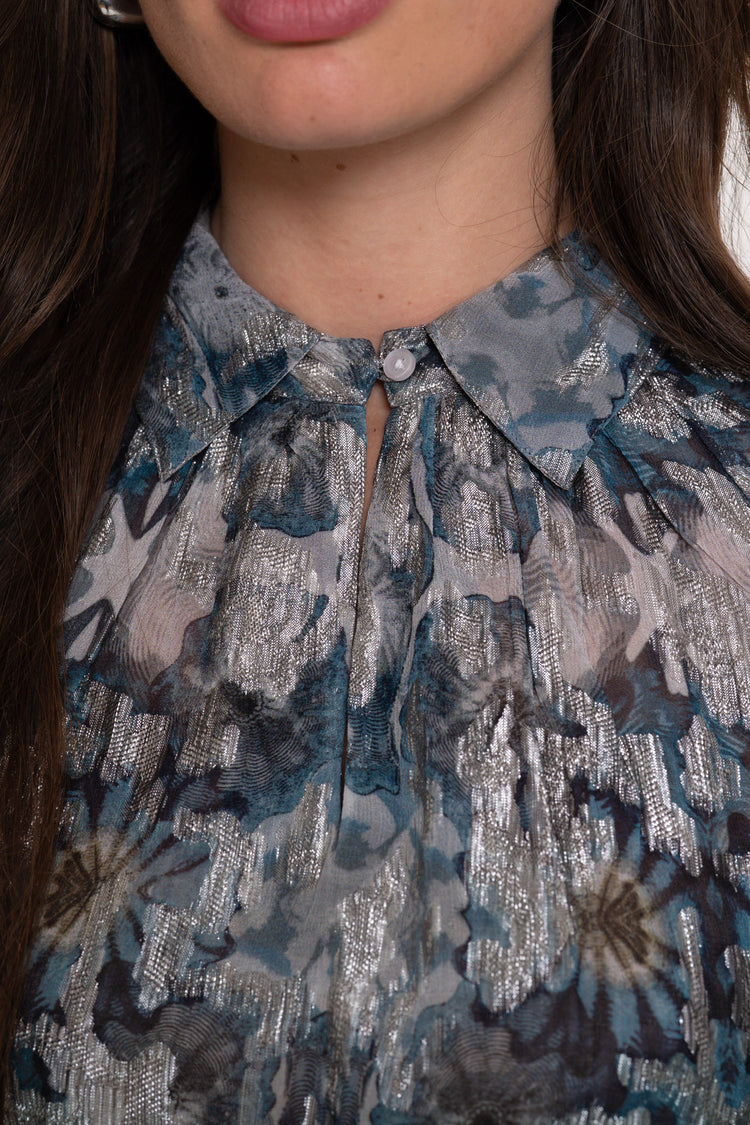 Geisha dames top met aquarelachtige print