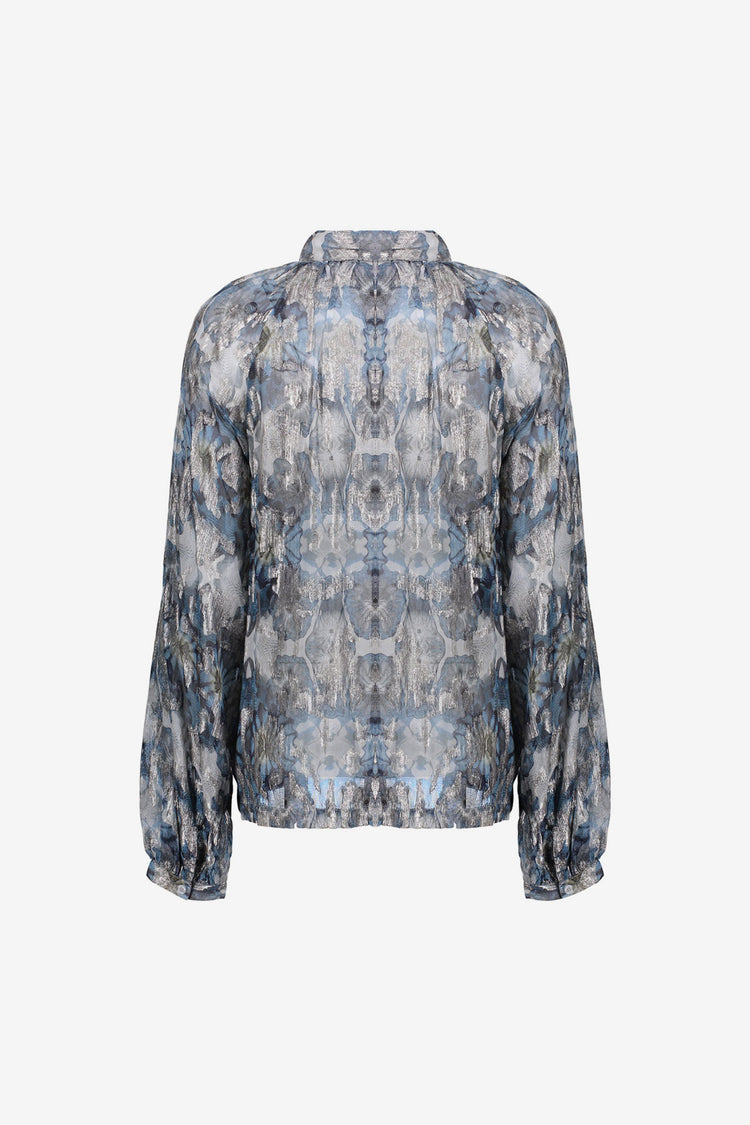 Geisha dames top met aquarelachtige print