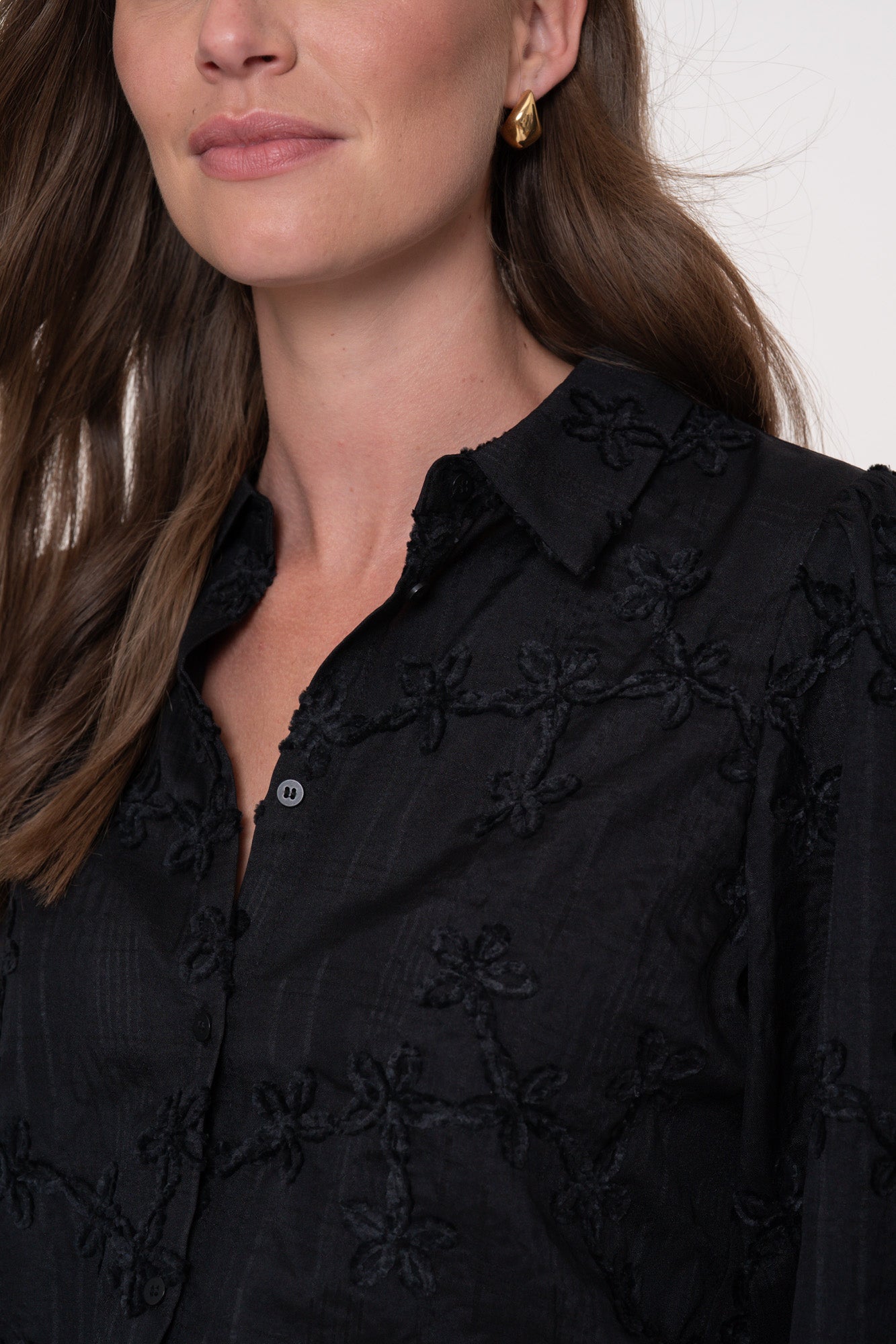 Geisha dames embroided flower blouse