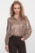 Geisha dames getailleerde blouse met leopard glans