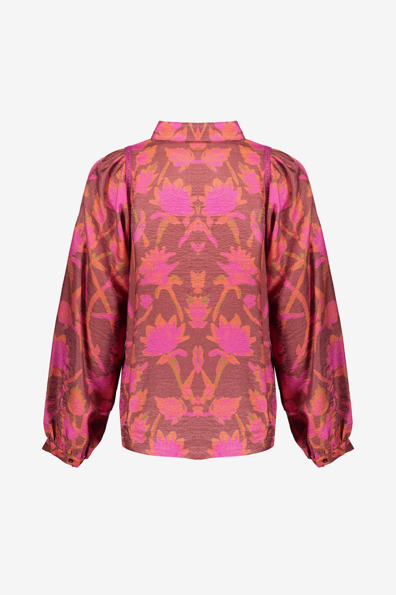 Geisha dames abstracte swirl print blouse met strik