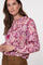 Geisha dames blouse met Paisley bloemmotief en ruches