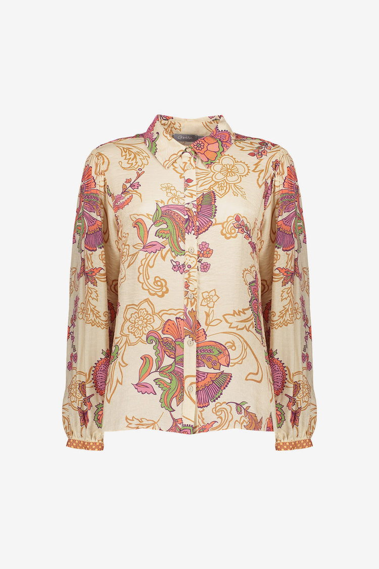 Geisha dames blouse vintage bloemenprint