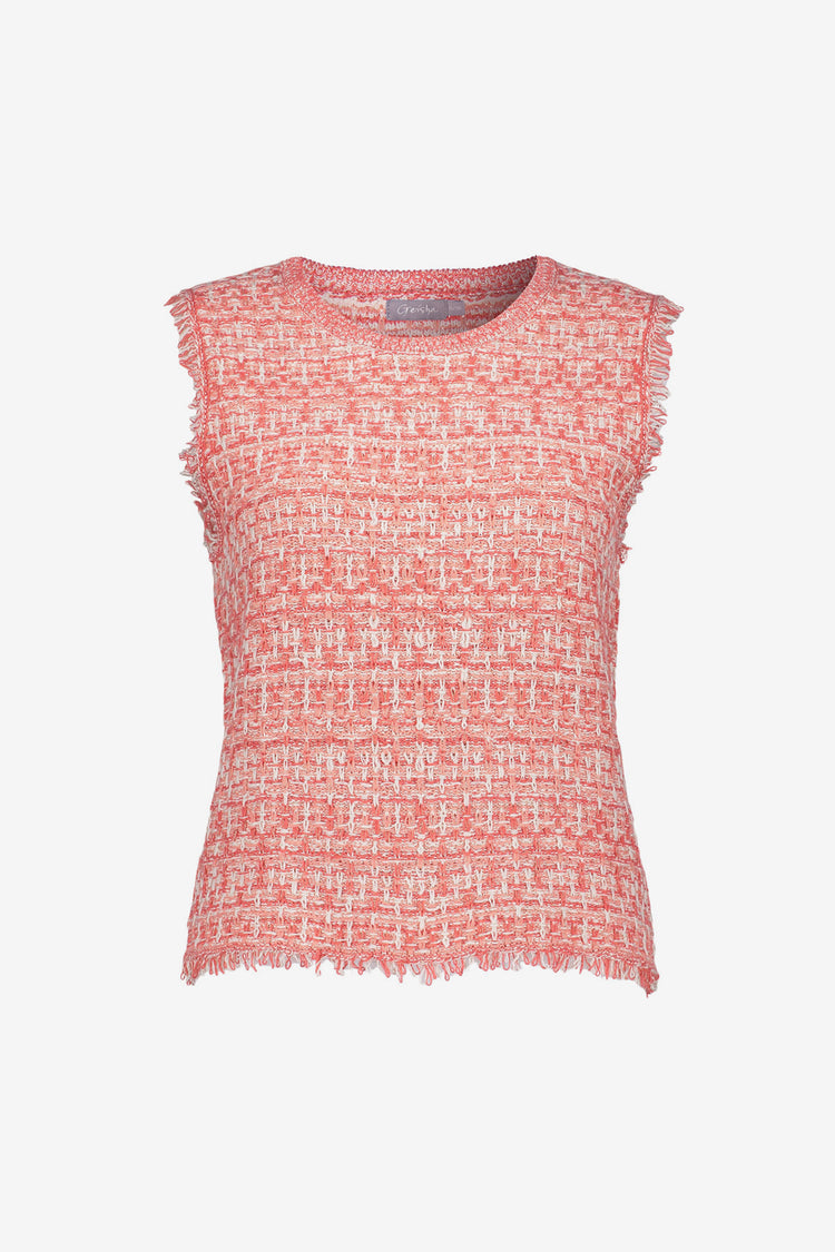Geisha dames cropped sleeveless tweed top
