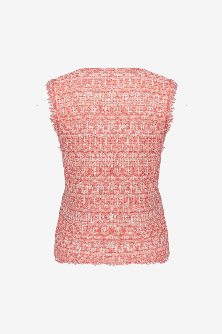 Geisha dames cropped sleeveless tweed top