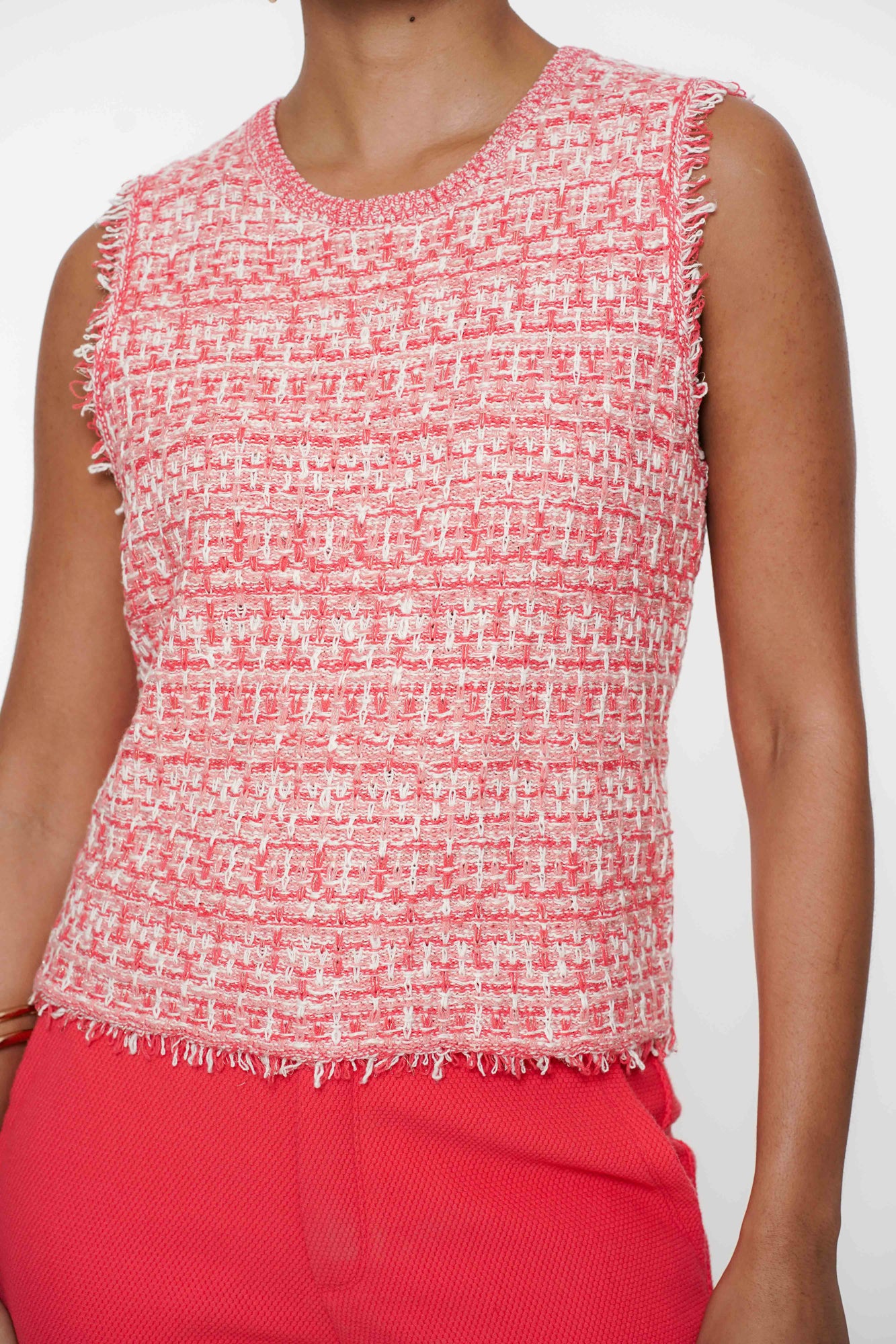 Geisha dames cropped sleeveless tweed top