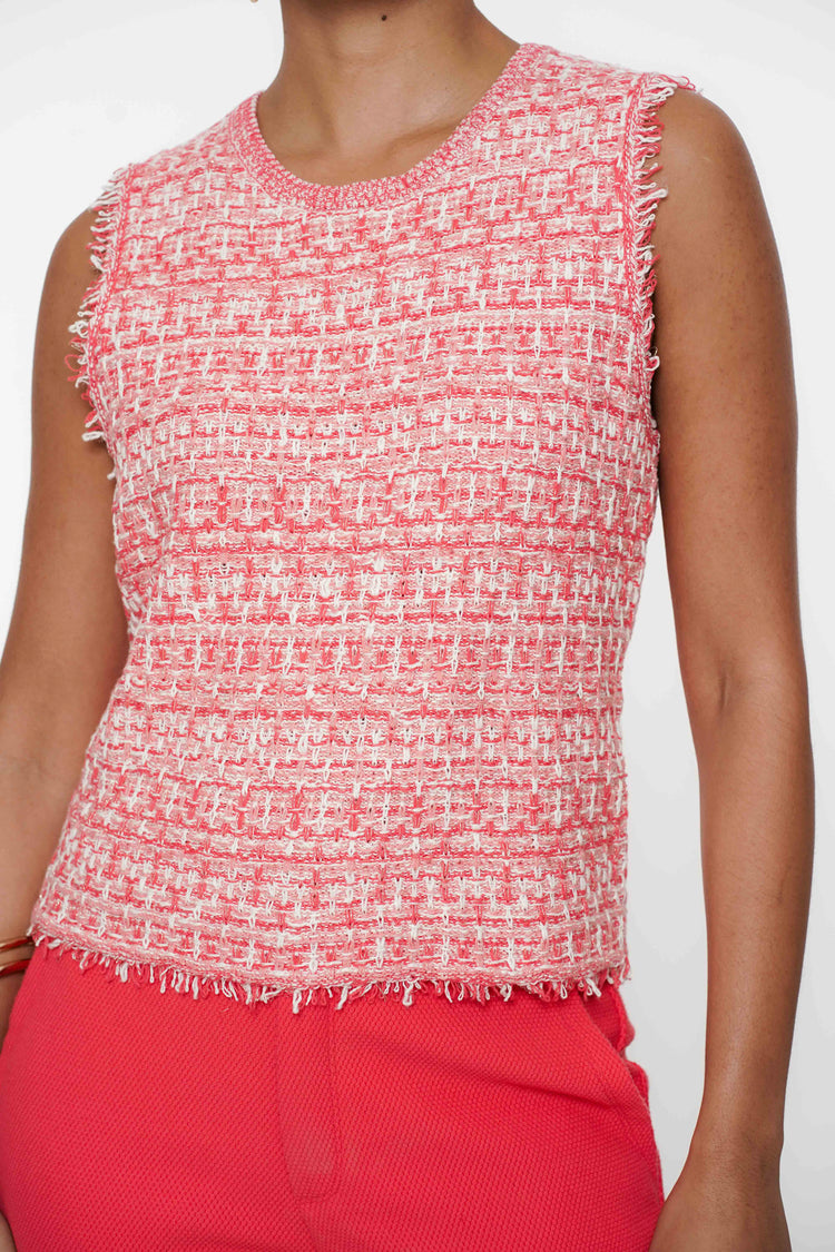 Geisha dames cropped sleeveless tweed top