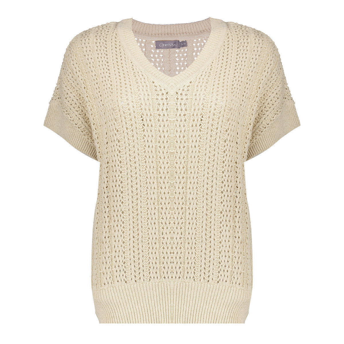 Geisha dames gebreide spencer met lurex