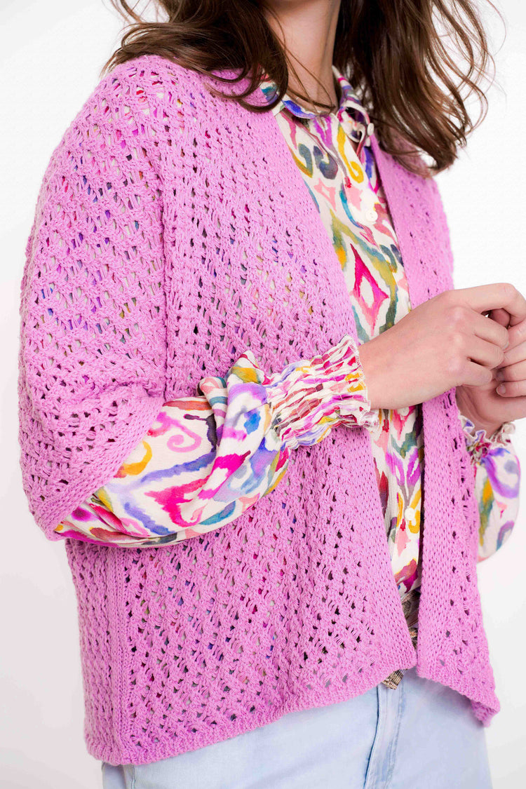 Geisha dames kleurrijk crochet vest