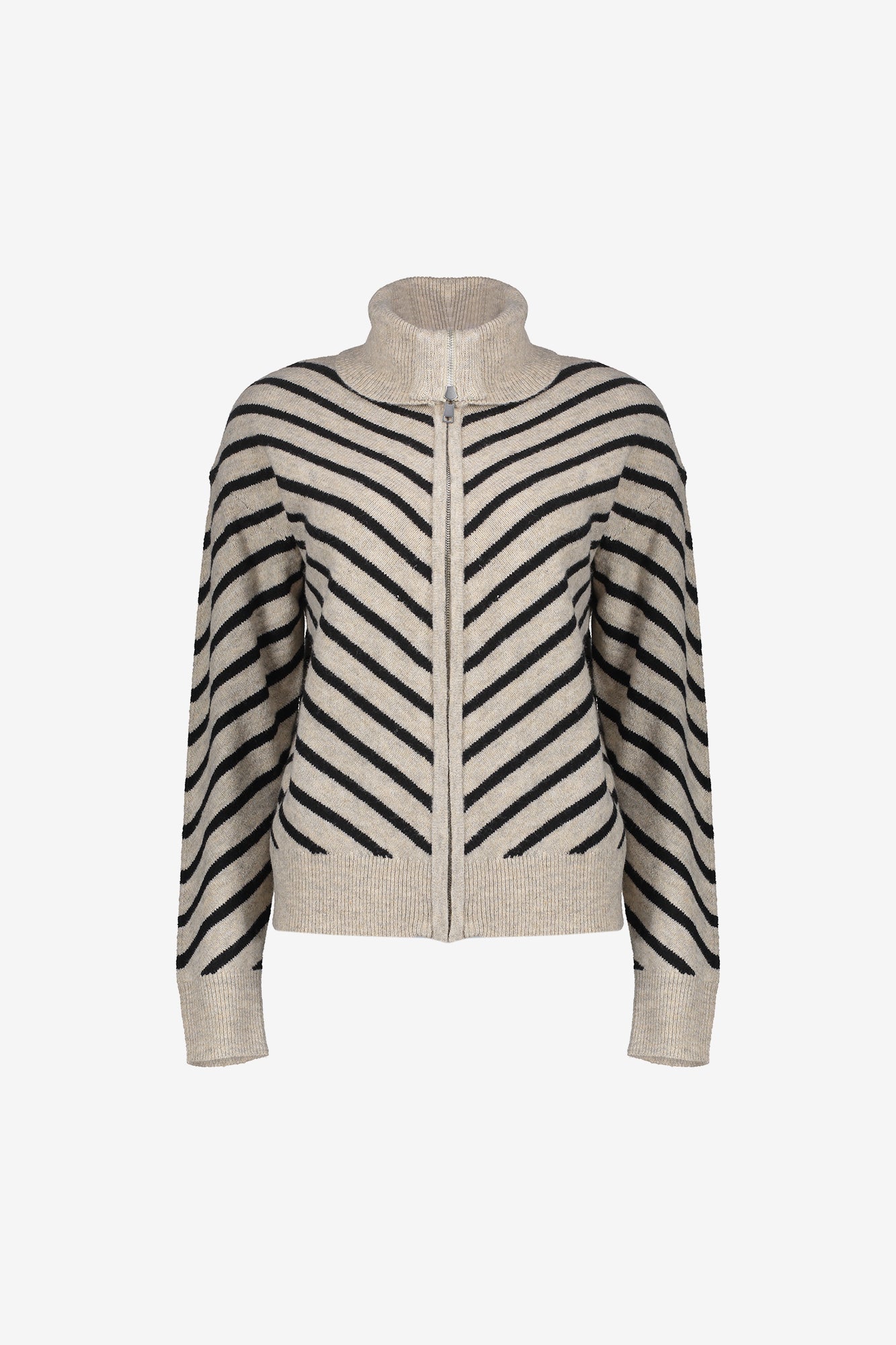 Geisha dames vest met opstaande kraag en streepdessin