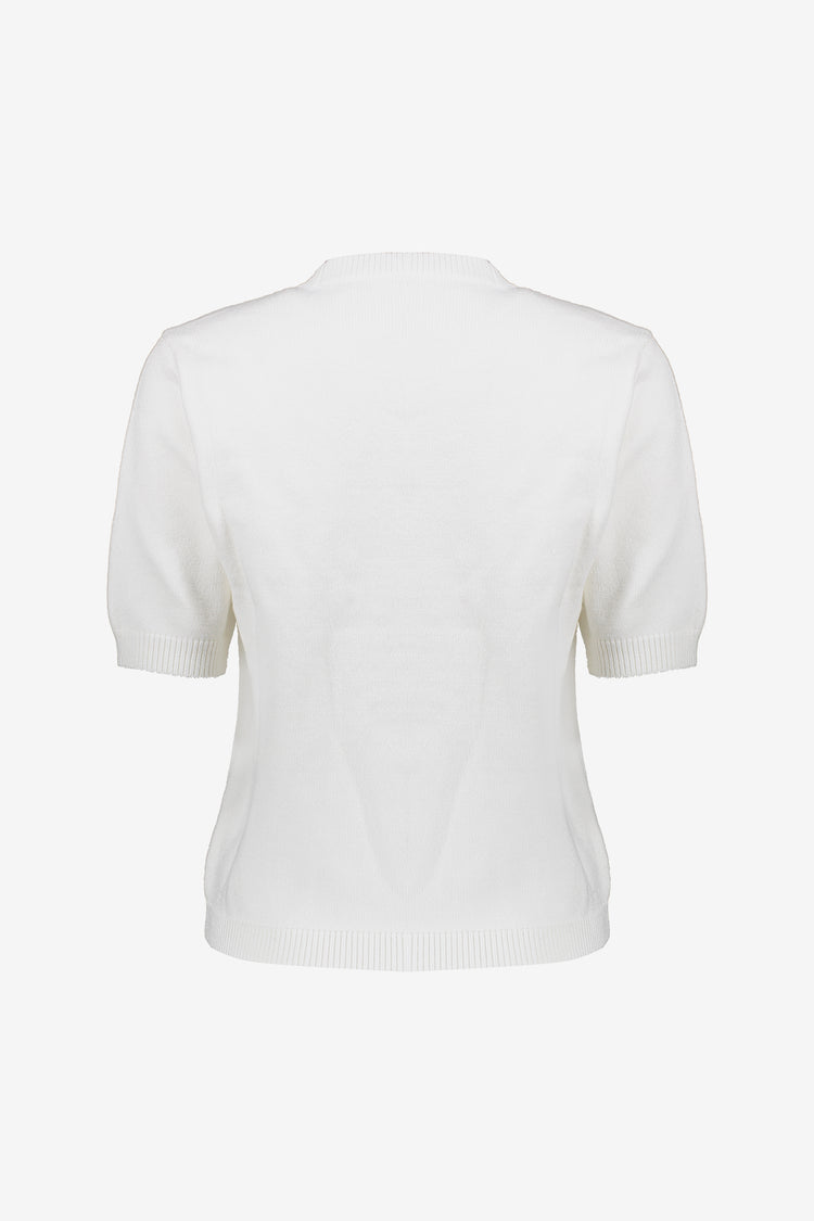 Geisha dames pullover met korte mouwen en parels
