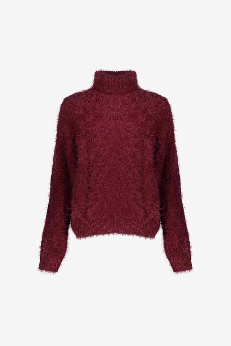 Geisha dames Kabeltrui met turtleneck