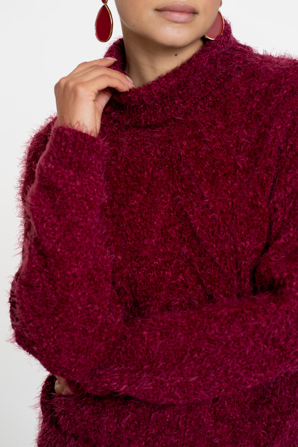 Geisha dames Kabeltrui met turtleneck