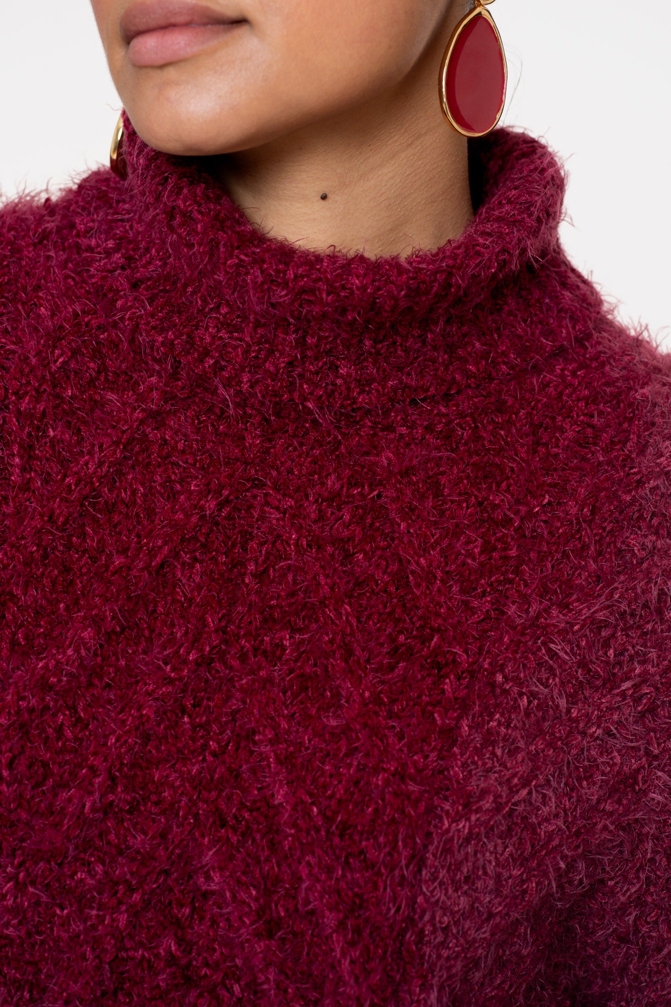 Geisha dames Kabeltrui met turtleneck
