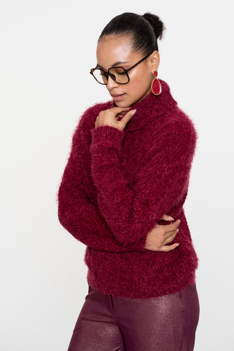 Geisha dames Kabeltrui met turtleneck